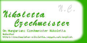nikoletta czechmeister business card